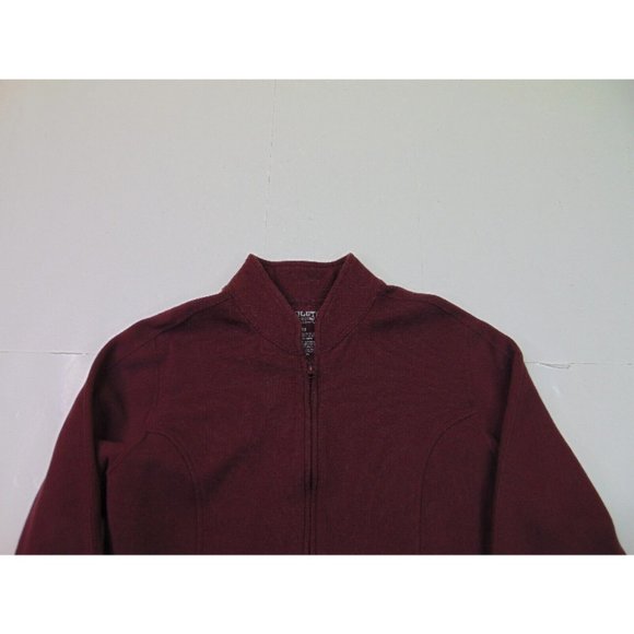 Duluth Women M Full Zip Ribbed Work Jacket Sweatshirt Fleece Red Outdoor - Picture 2 of 7